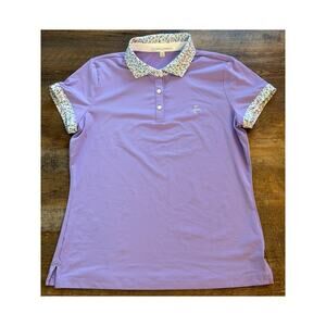 Fairway & Greene ladies golf polo purple floral MED